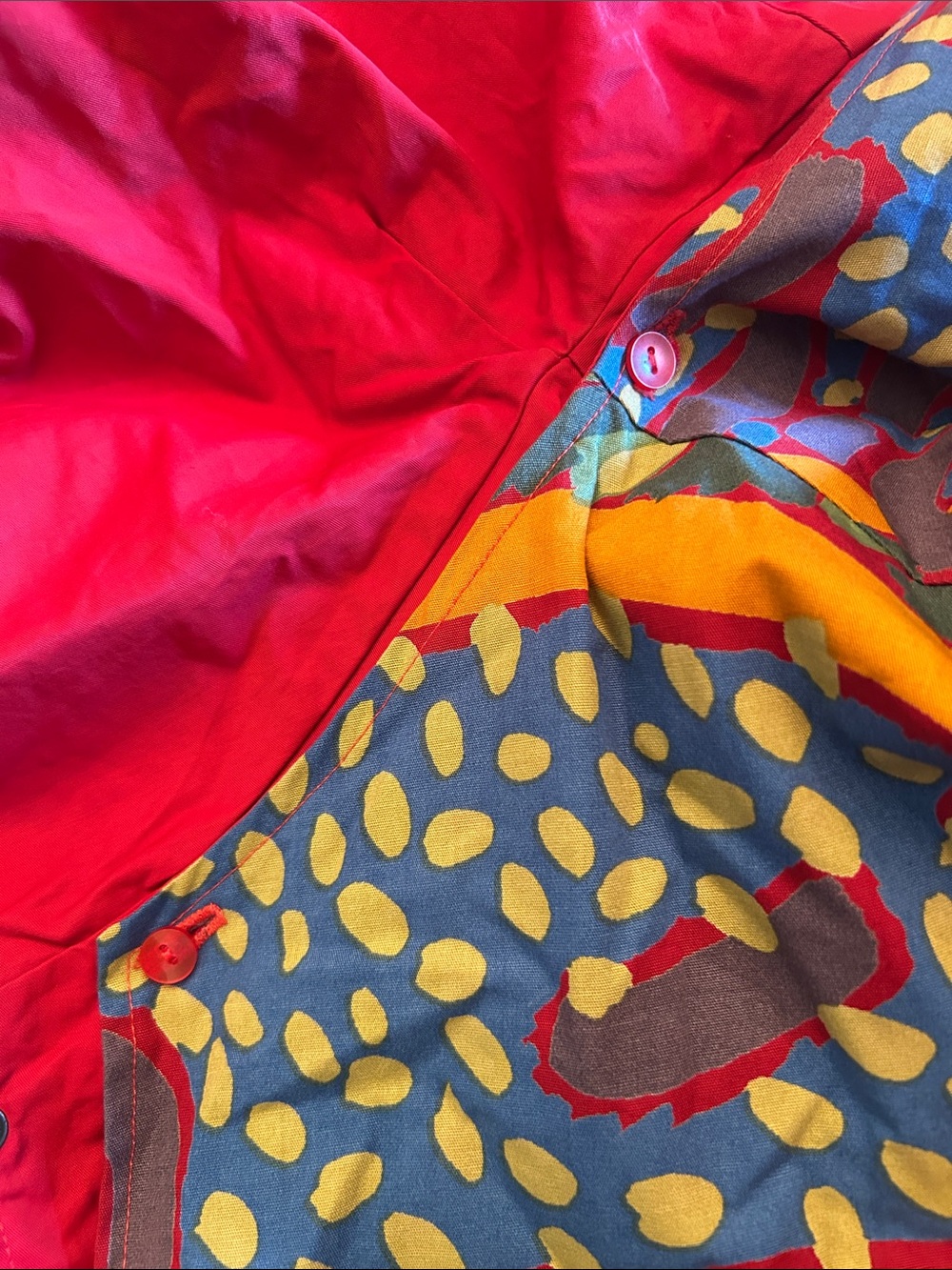 Isabelle Faure Reversible Barn Jacket, Red/Pattern - Picture 5 of 7